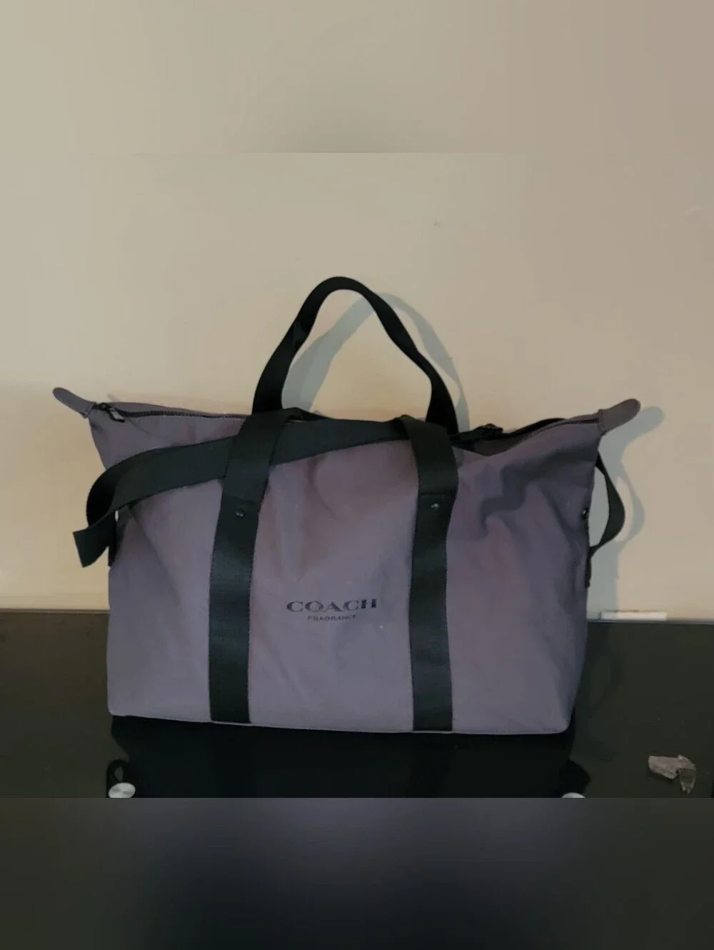 COACH Preowned Frangance Duffel Gray Travel Weekender Bag